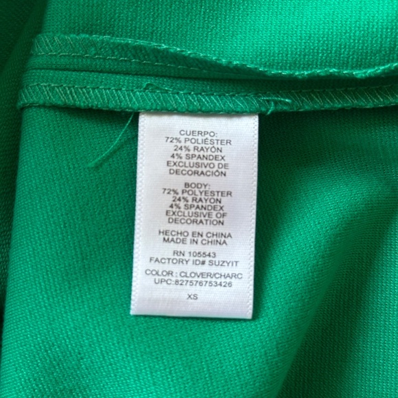 Narciso Rodriguez Kohl's Design Nation Green Dress SZ XS - Picture 3 of 4